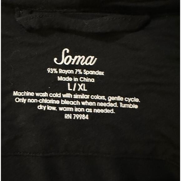Soma Cool Nights Robe (NWOT) - Black - XXL - Picture 5 of 6